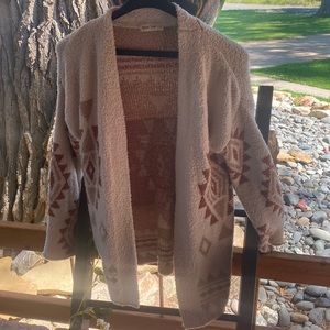 Long Sleeved Aztec print Cardigan size Medium